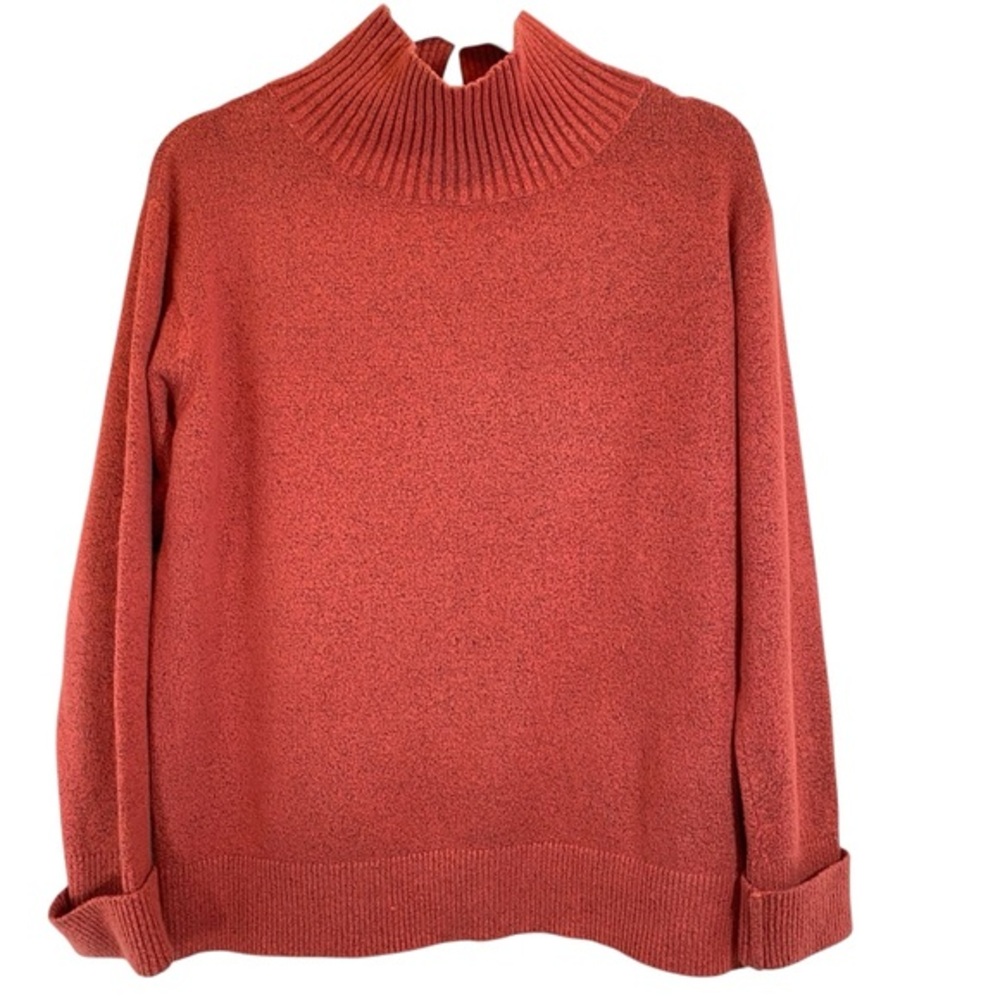 CASLON Mock Neck Burnt Orange Rust Sweater M